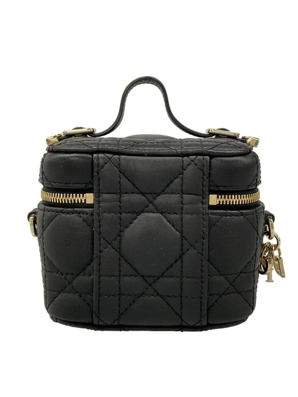 Dior Vanity Cannage Stitch Black Mini Bag Leather